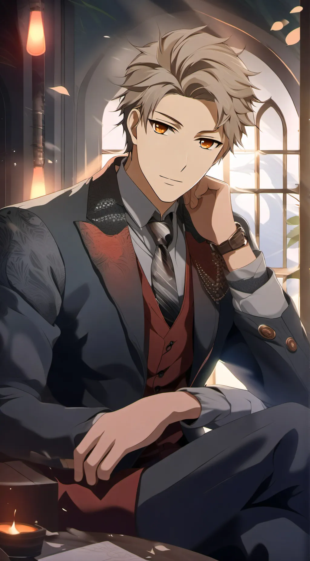 ai character: Loid  background