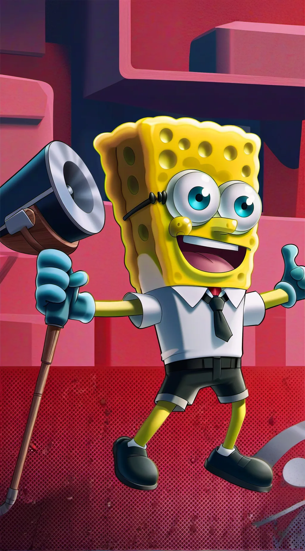 ai character: Cursed SpongeBob  background