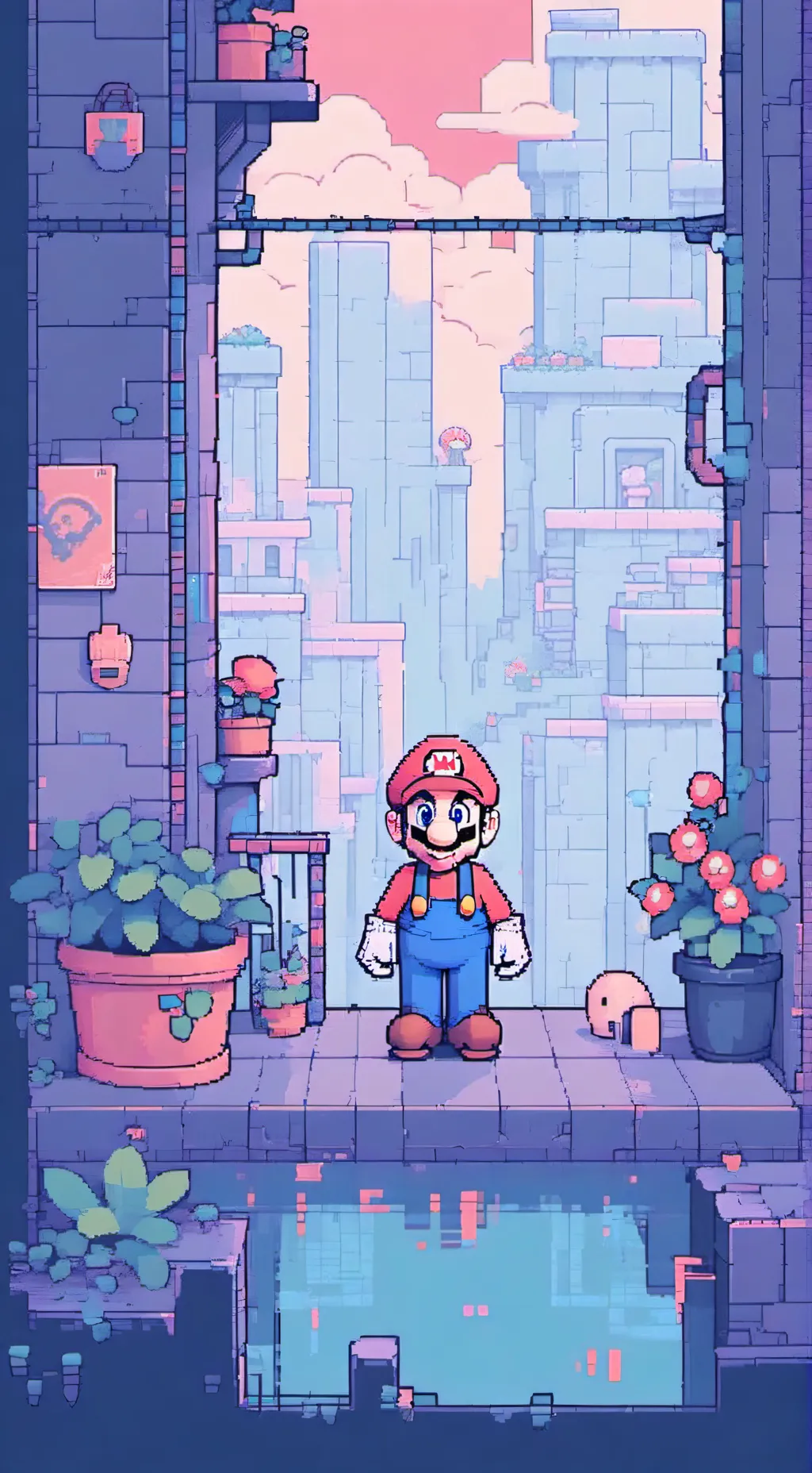 ai character: Mario and Luigi  background