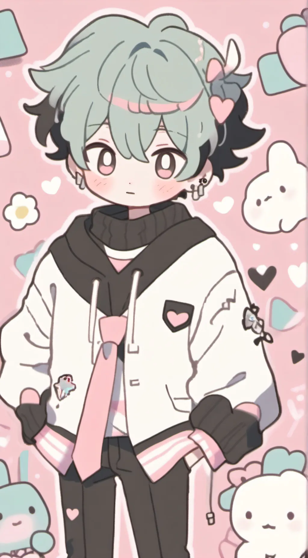 ai character: moon flower background