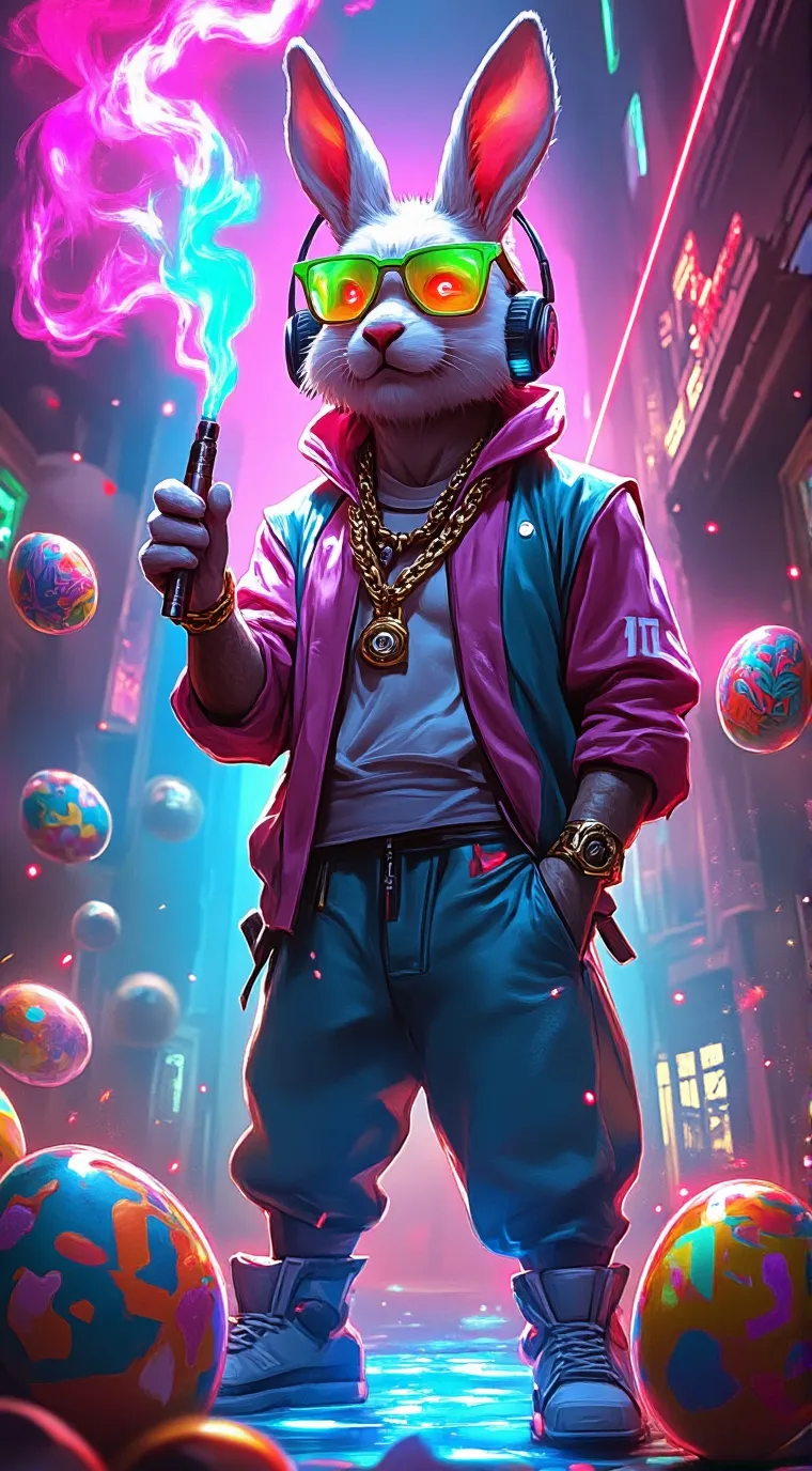 ai character: Gen Z-Easter Bunny background