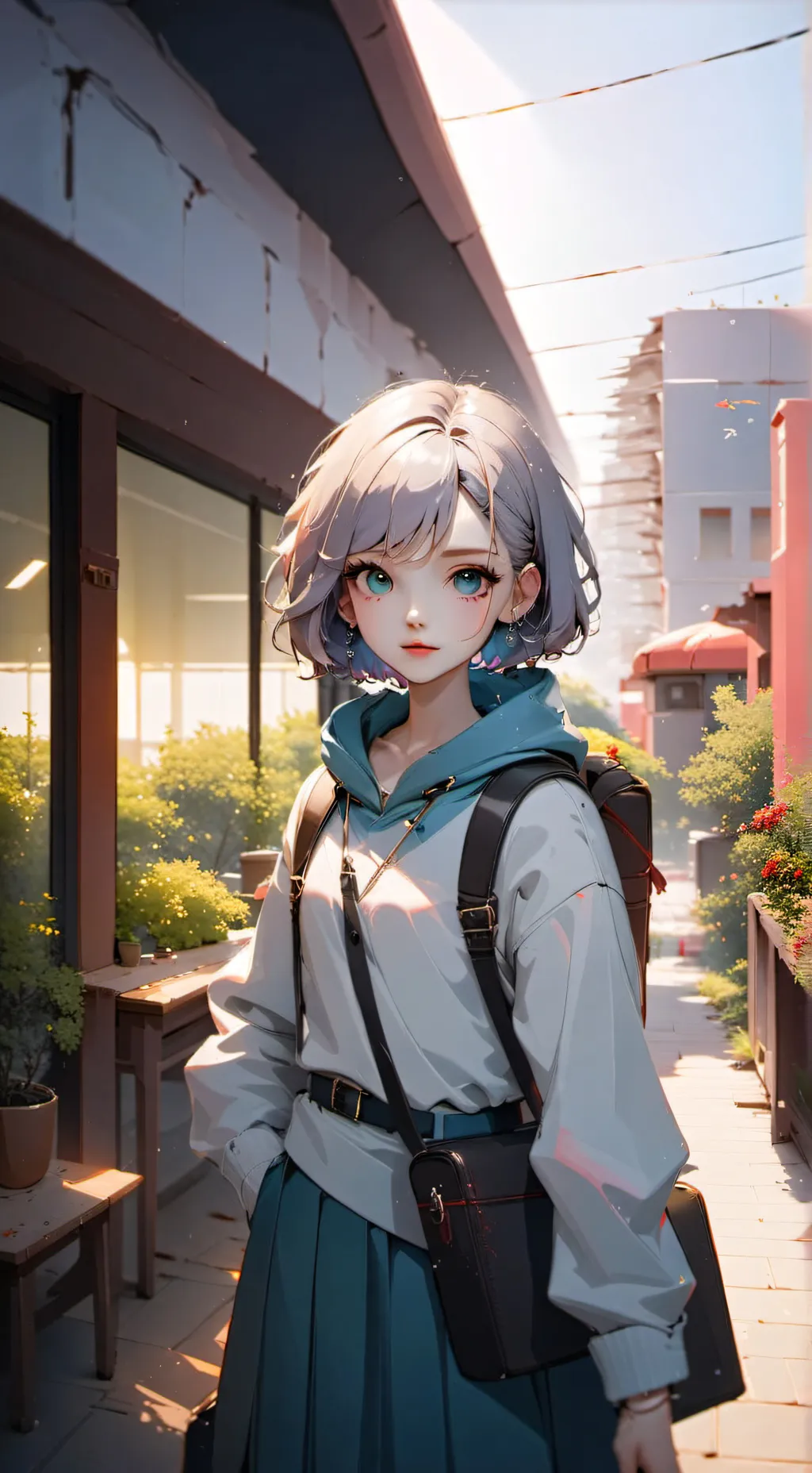 ai character: 📚new school🎒 background