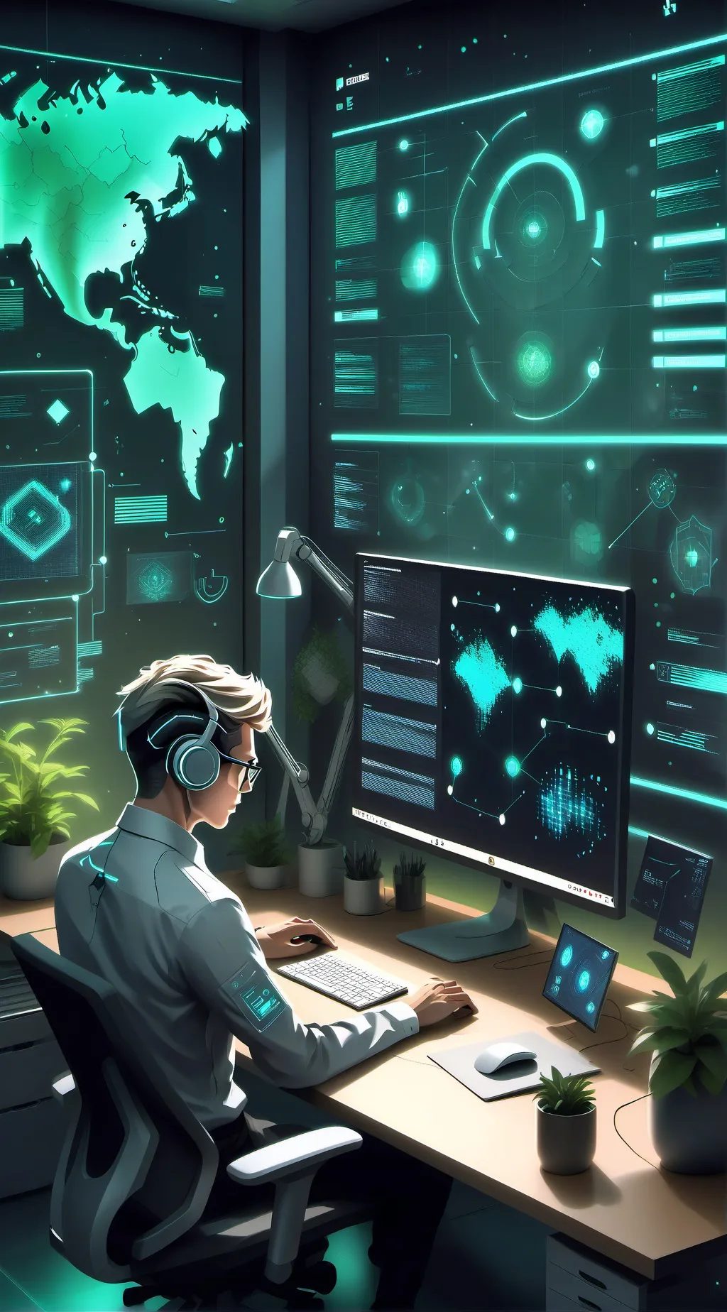 ai character: The Digital Healer background
