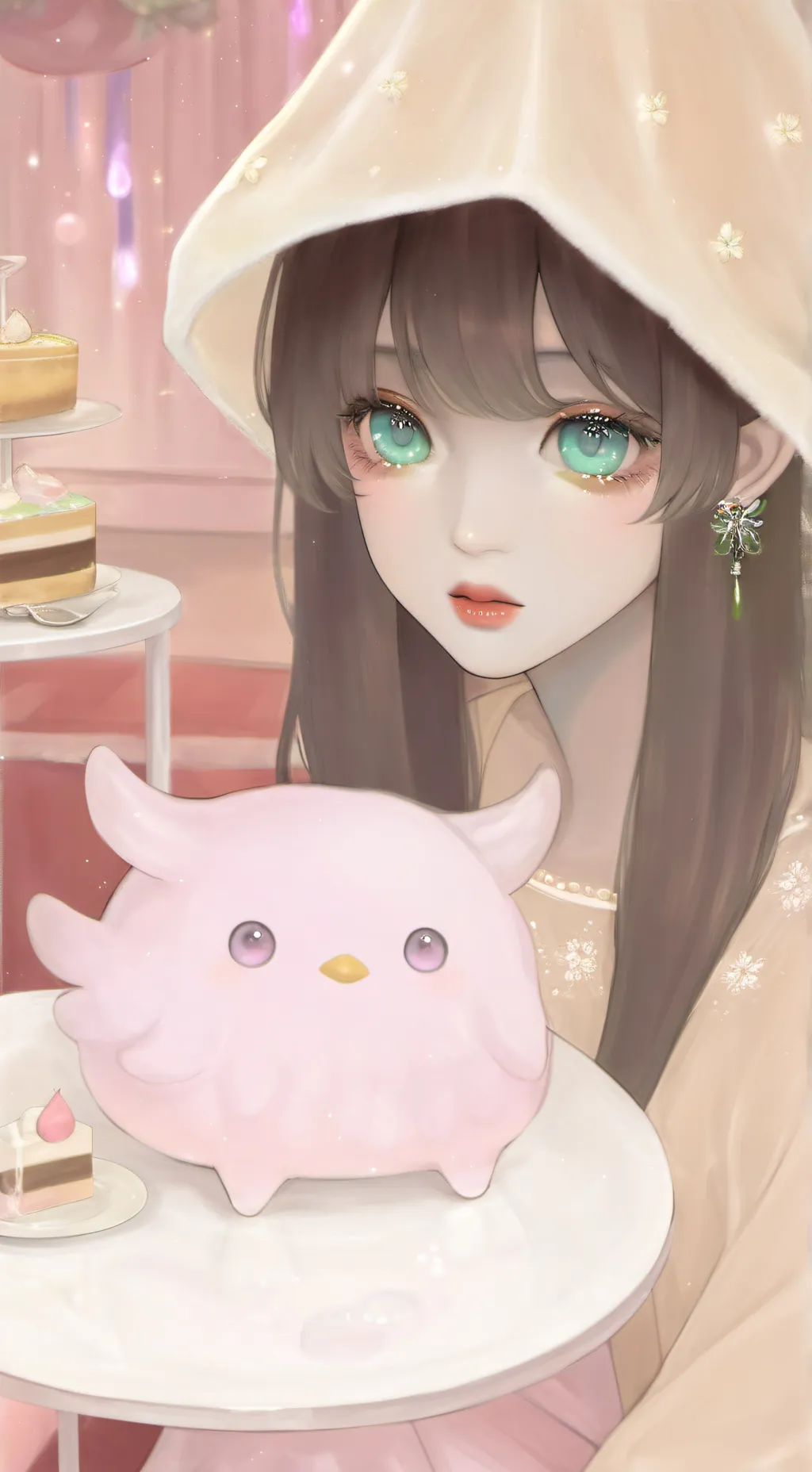 ai character:  e girl  background