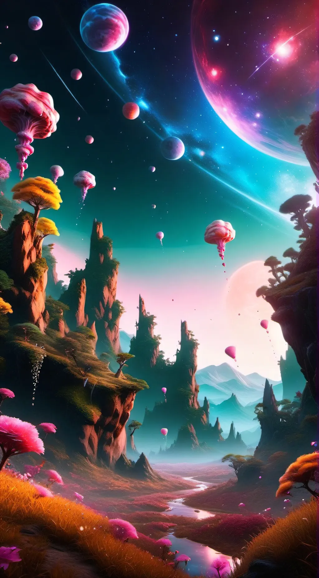 ai character: candy hills background