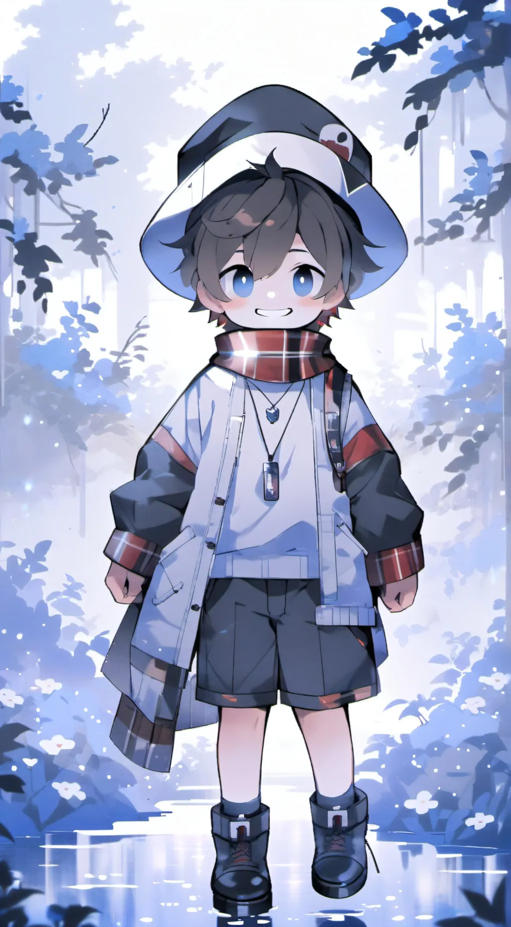 ai character: Blue background