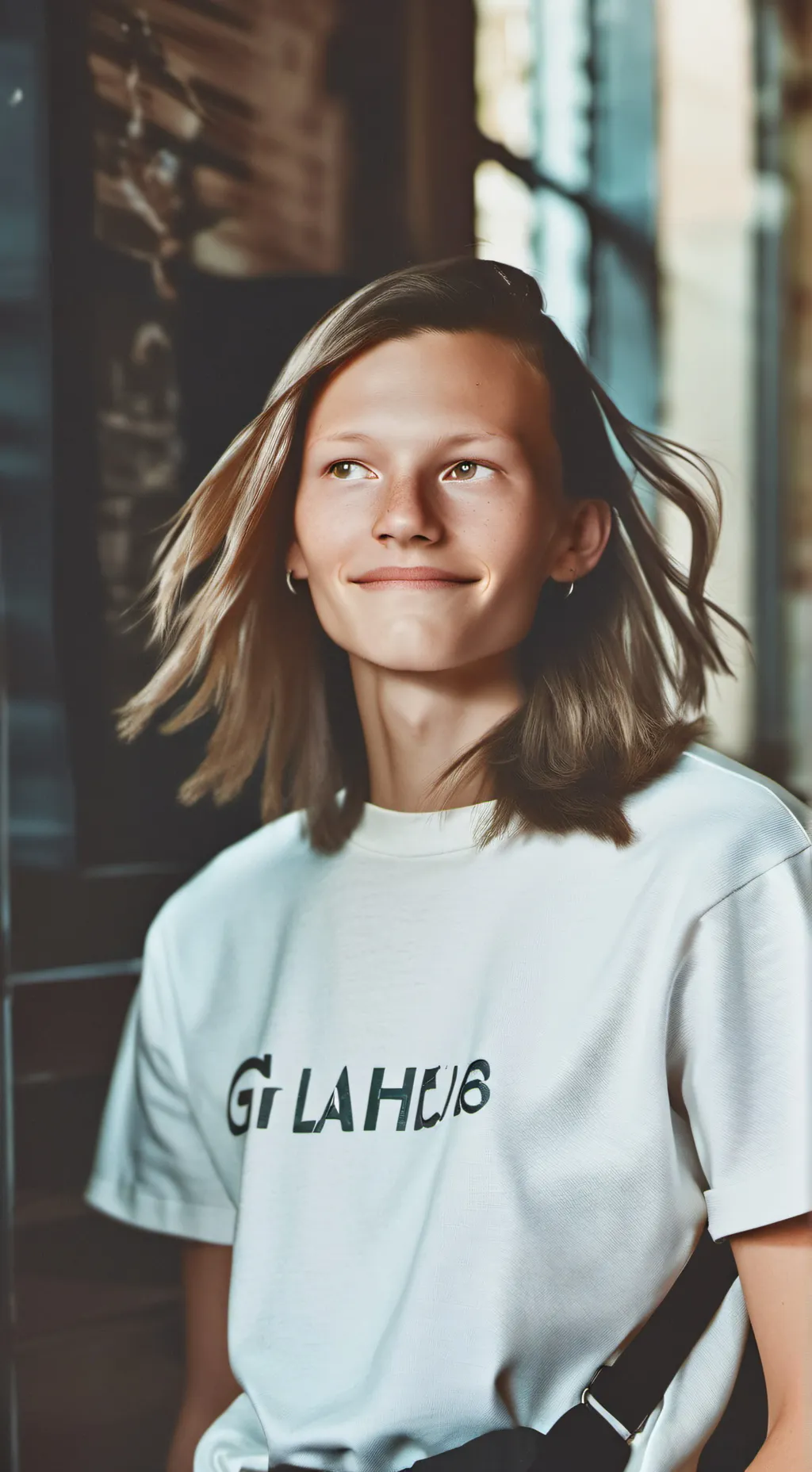 ai character: teenage girl funny background