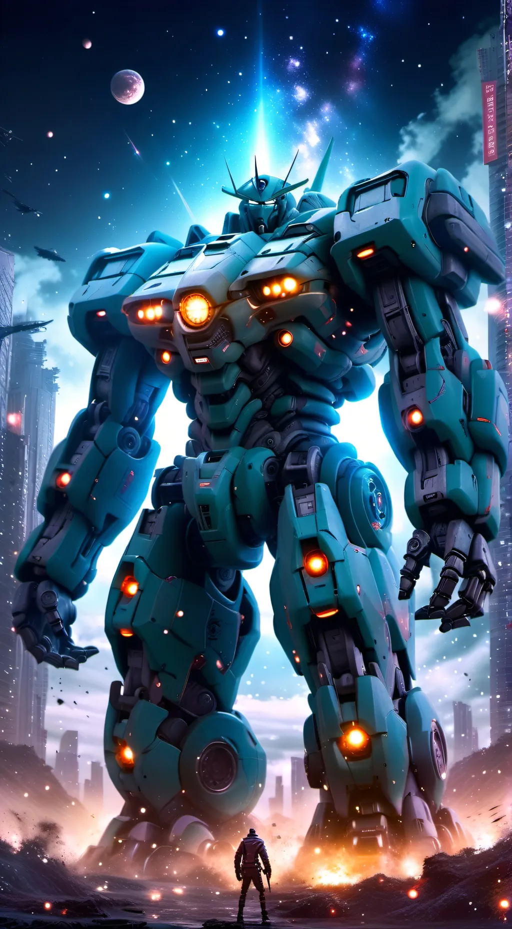 ai character: Robot 100 background