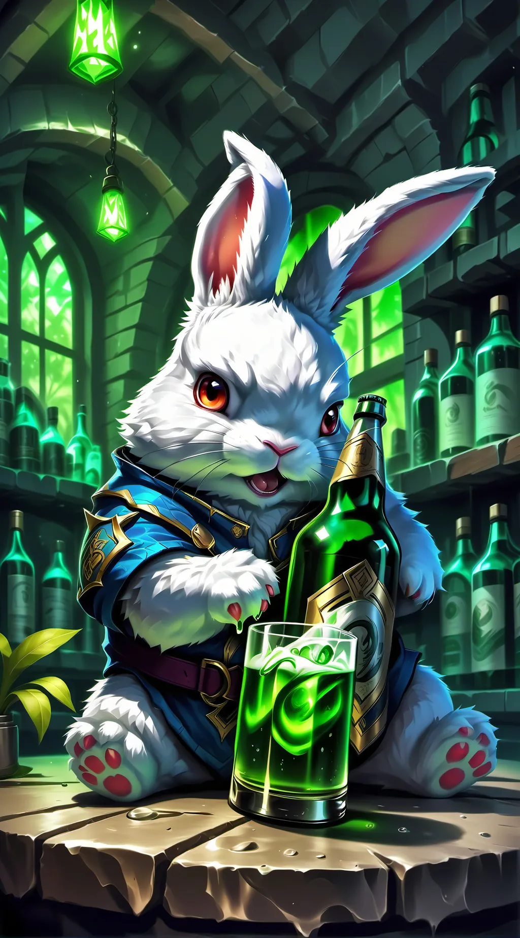 ai character: Boozy Bunny background