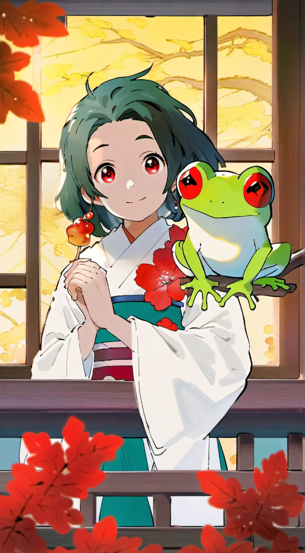 ai character: Frogsita, the Amour Frog Spirit background