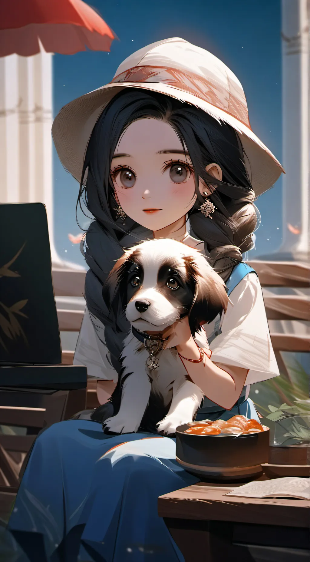 ai character: puppy background