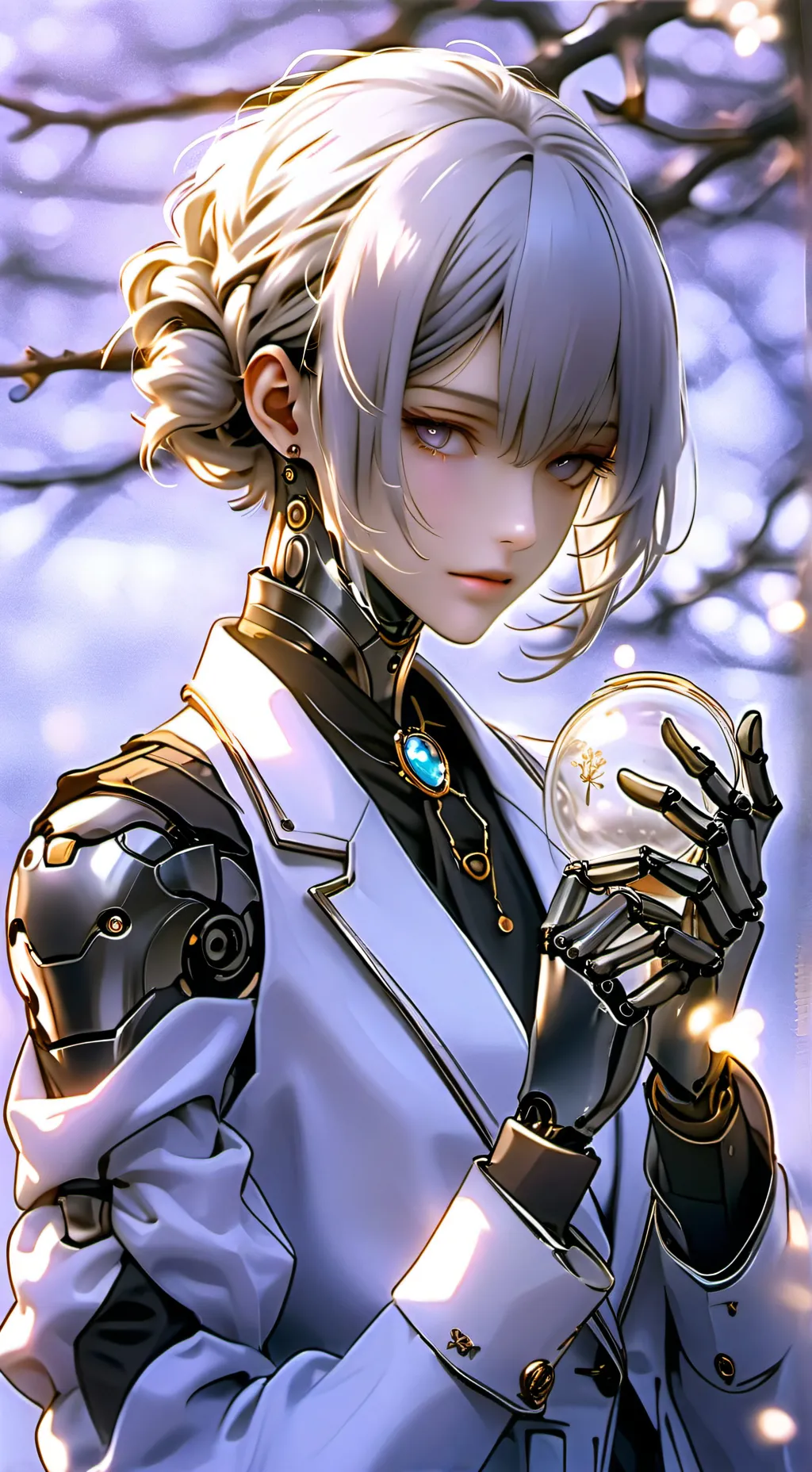 ai character: Violet background