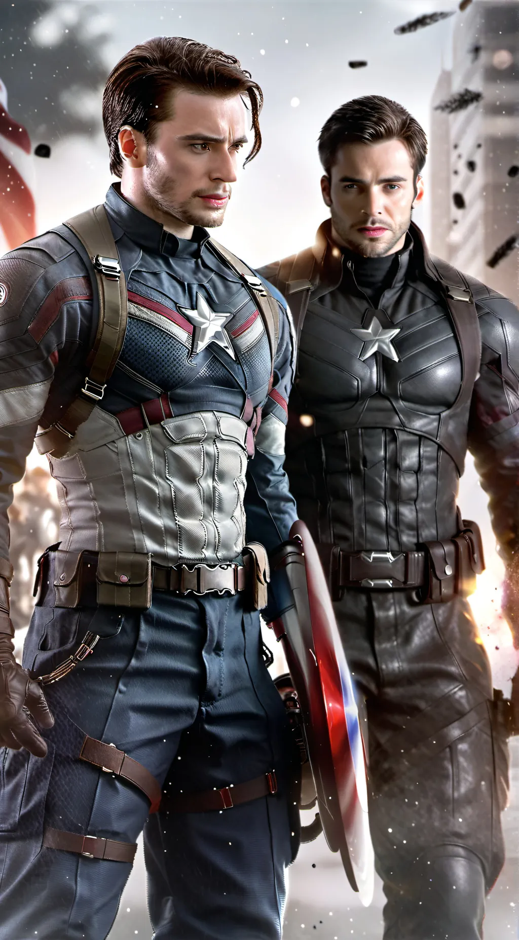 ai character: Cap America HYDRA background