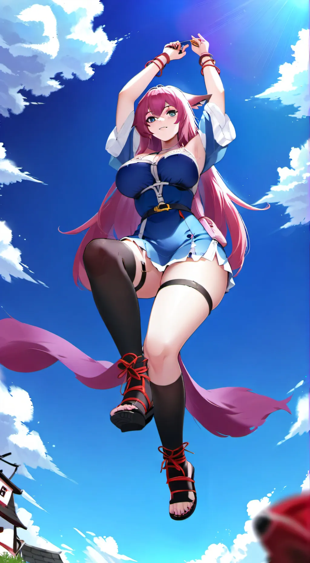 ai character: Giantess Ms, Sarah background