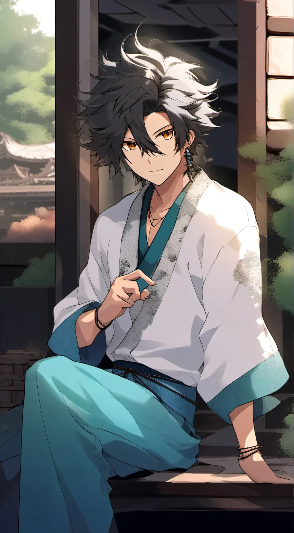 ai character: Denki Kaminari background