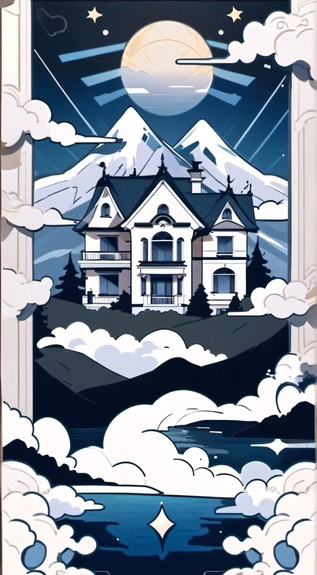 ai character: casă background