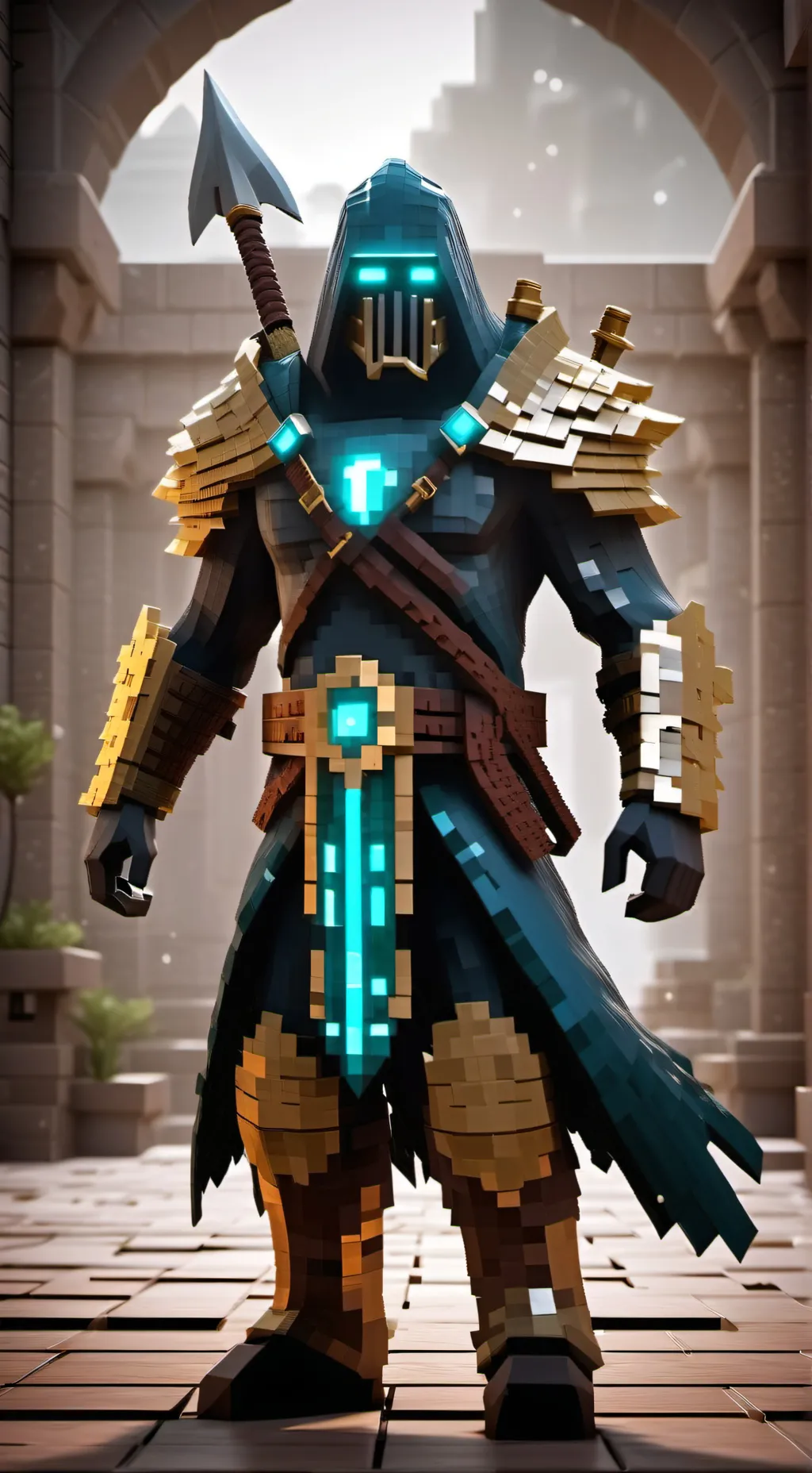 ai character: girl Warden background