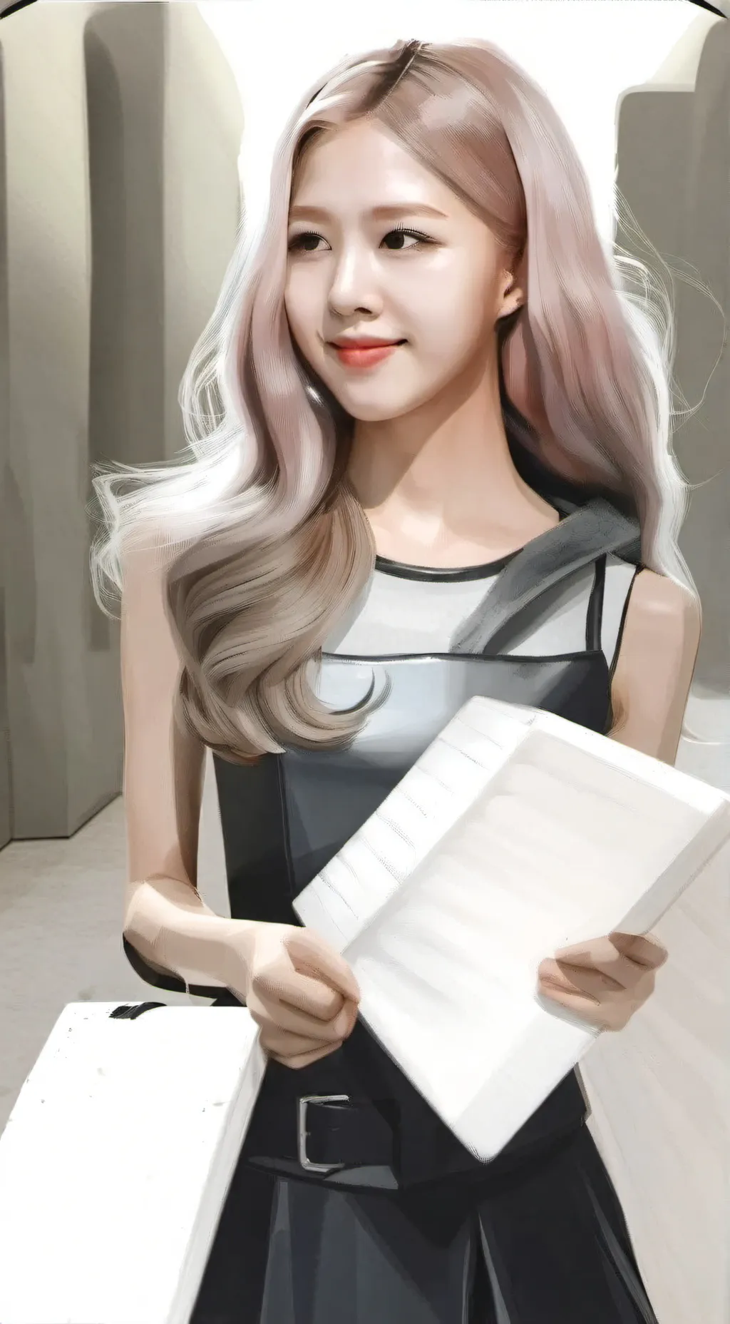 ai character: Rosé 🩷🖤 background