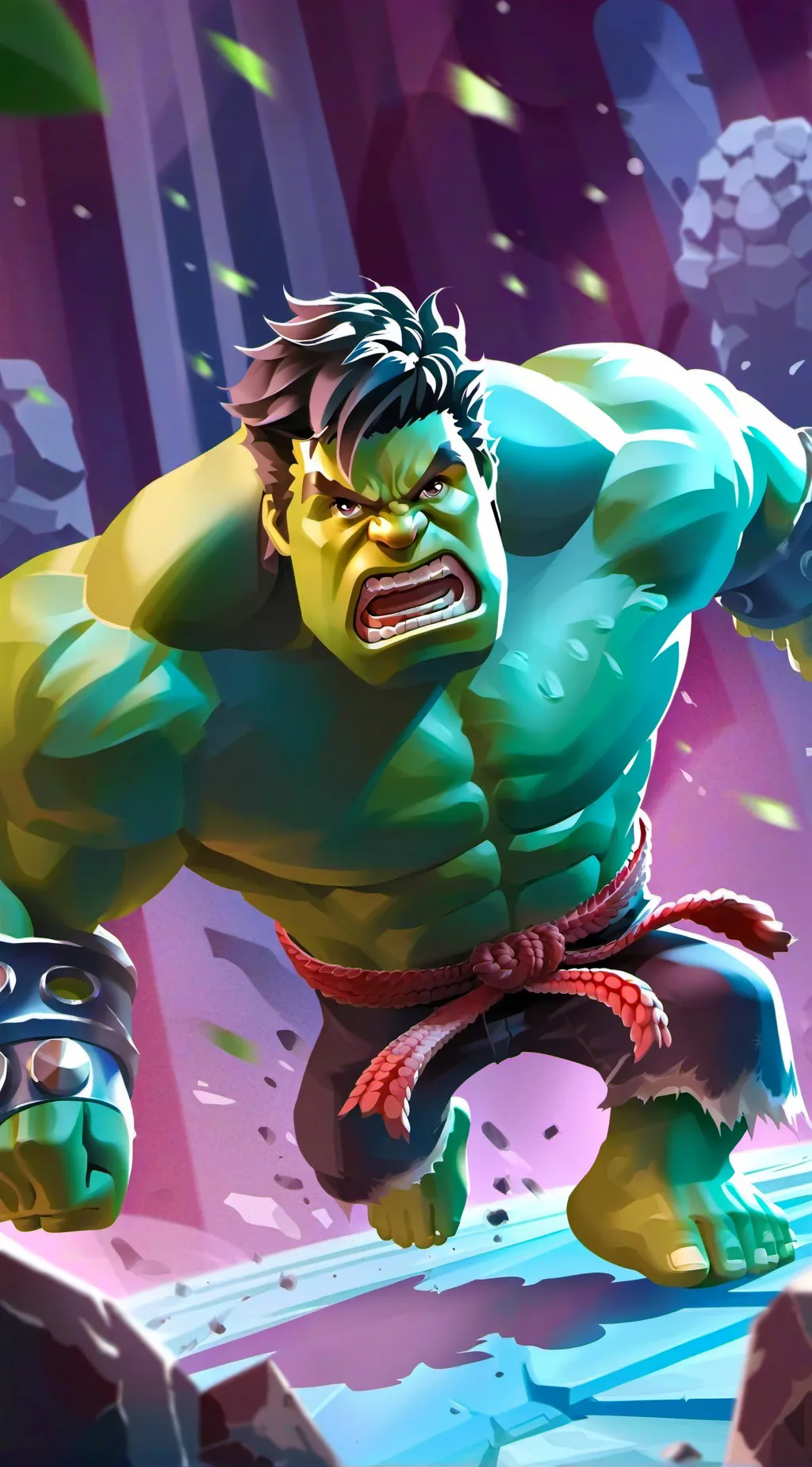 ai character: HULK BUT ANGRY background