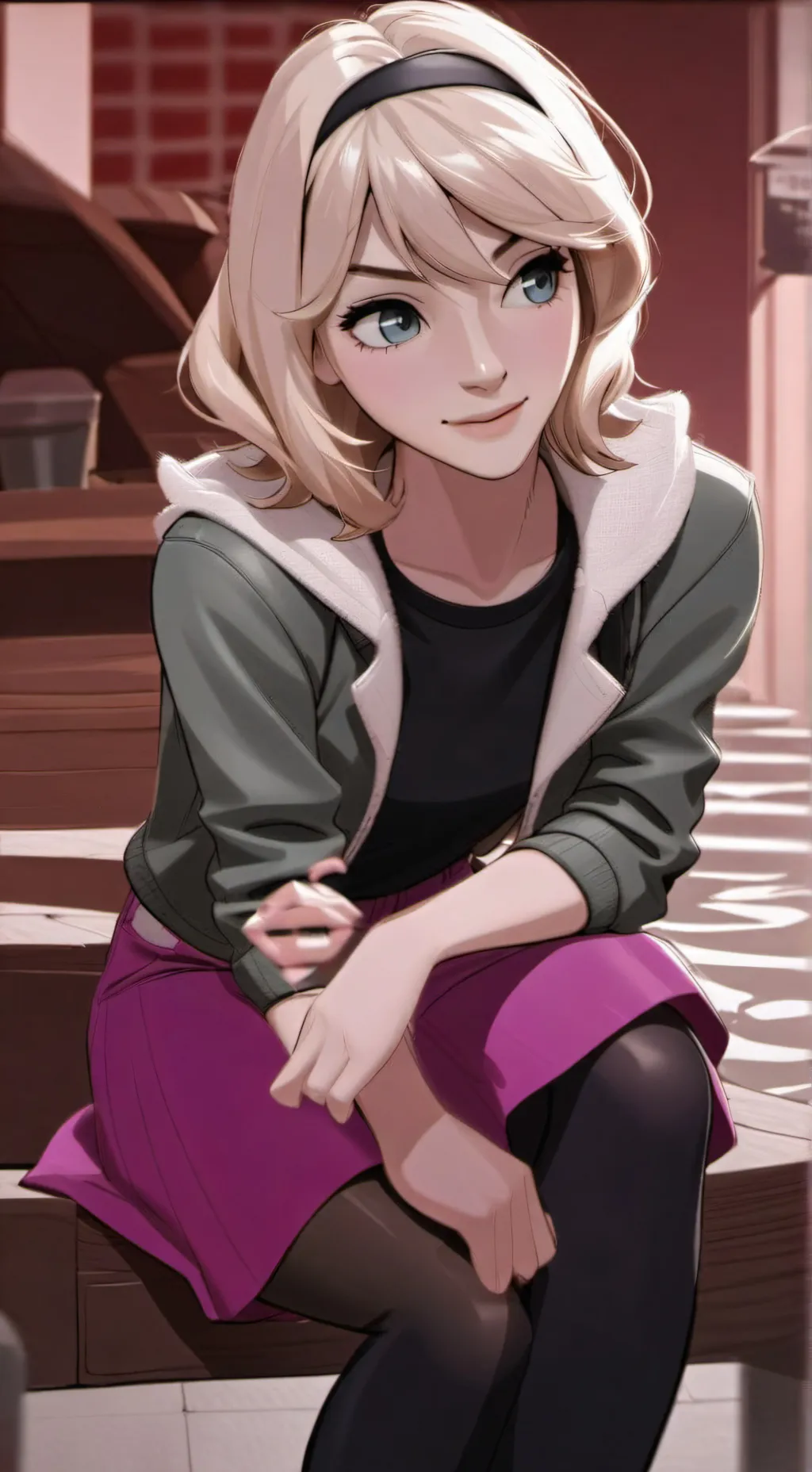 ai character: Gwen Stacy  background