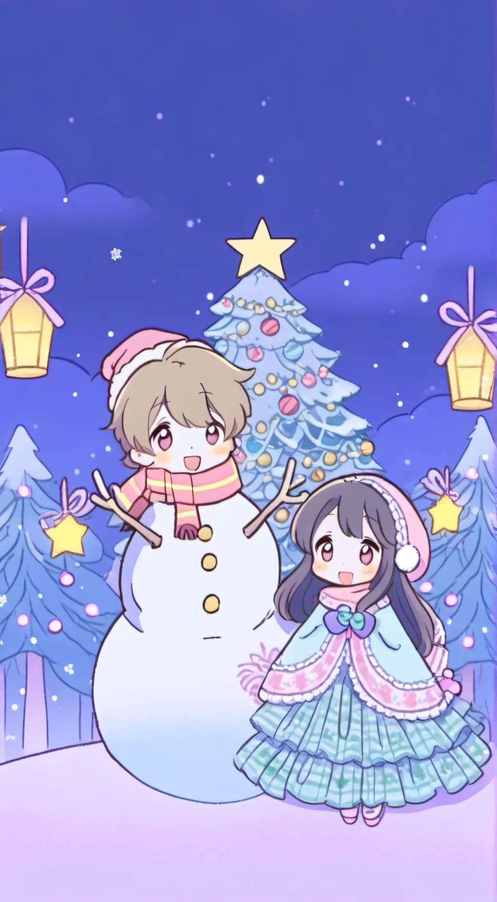 ai character: Jjk chirstmas background