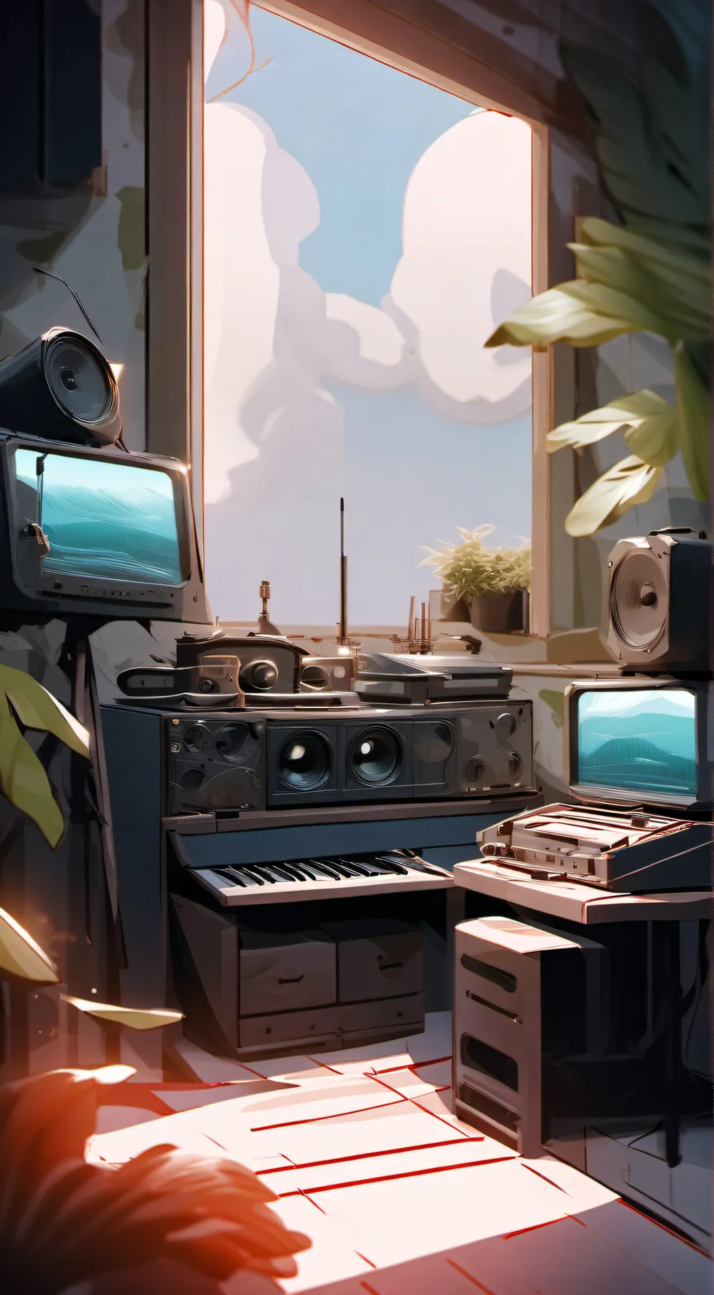ai character: radio station background