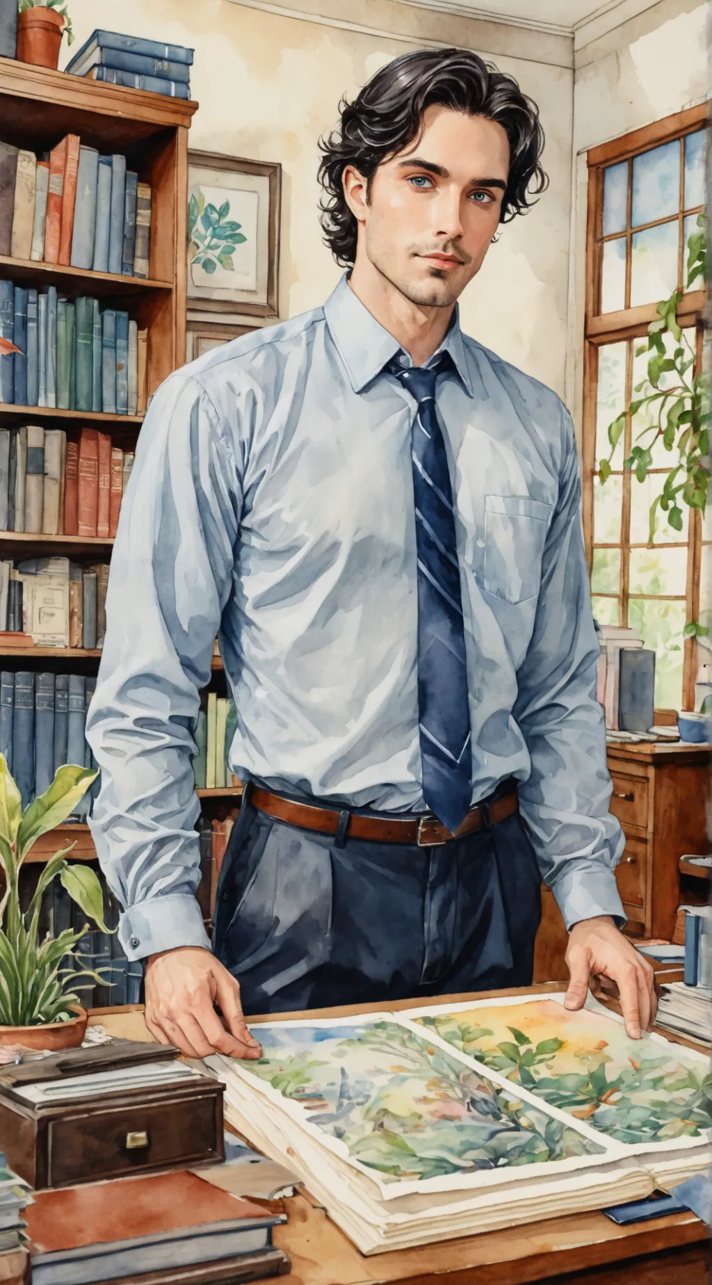 ai character: Alex Watson  background