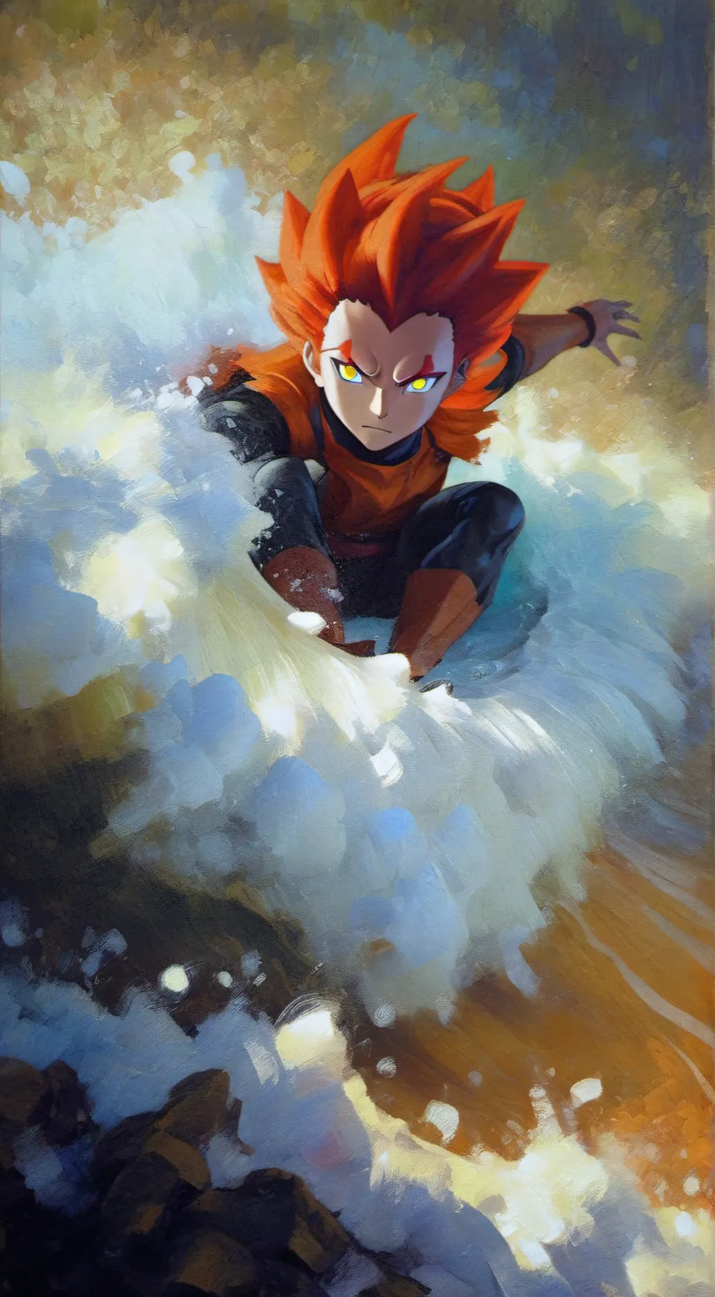 ai character: Mha Saiyan background