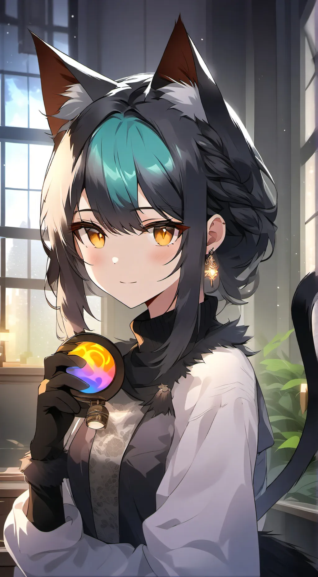 ai character: Midnight Bot Furry background
