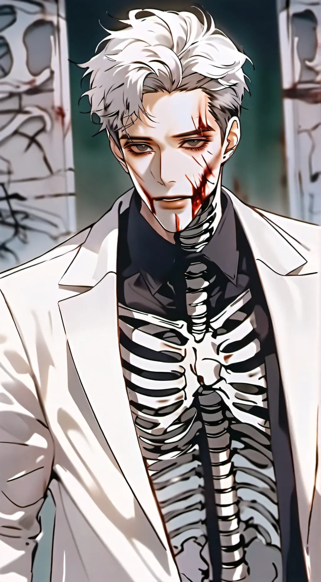 ai character: scary man background