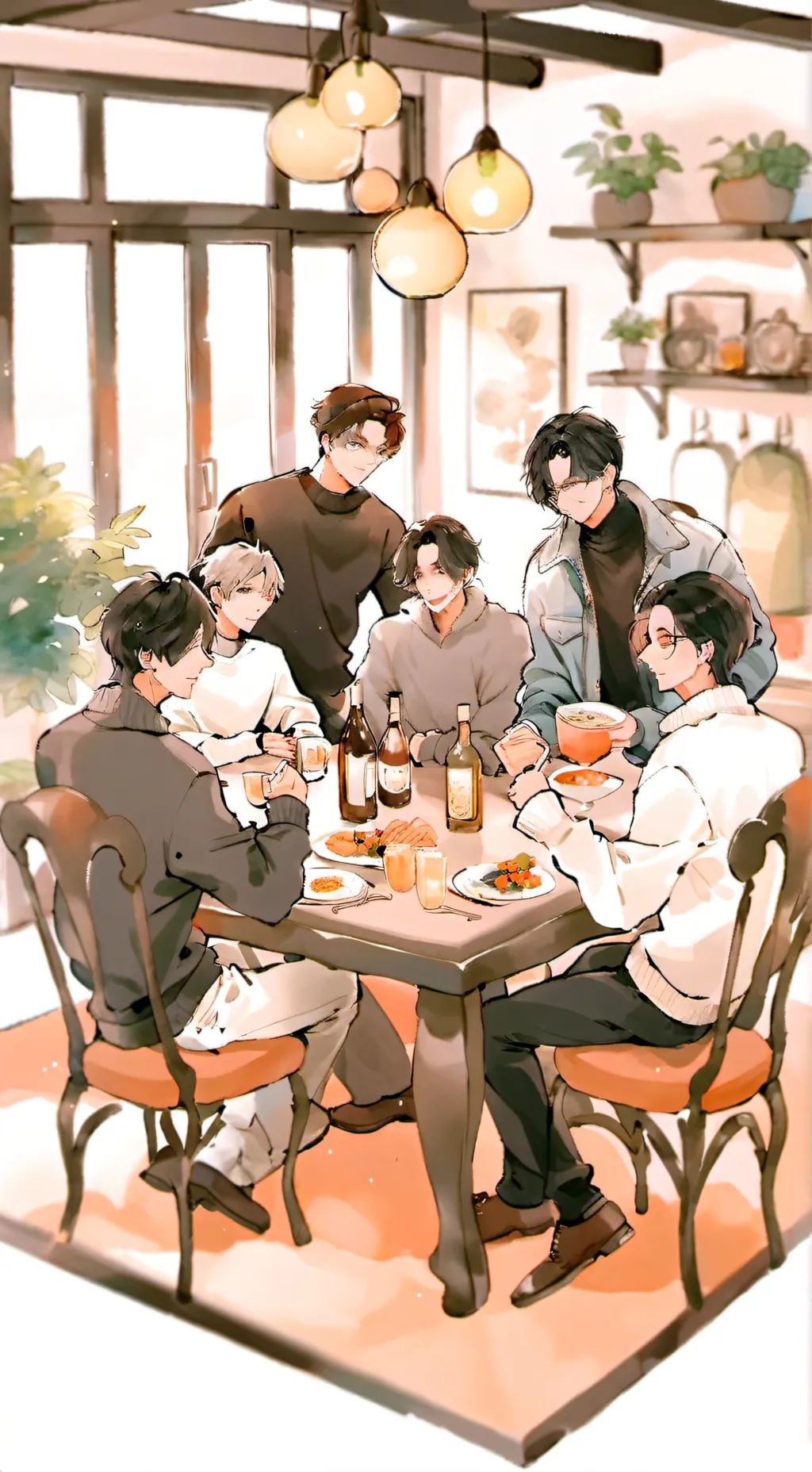 ai character: male friend group background