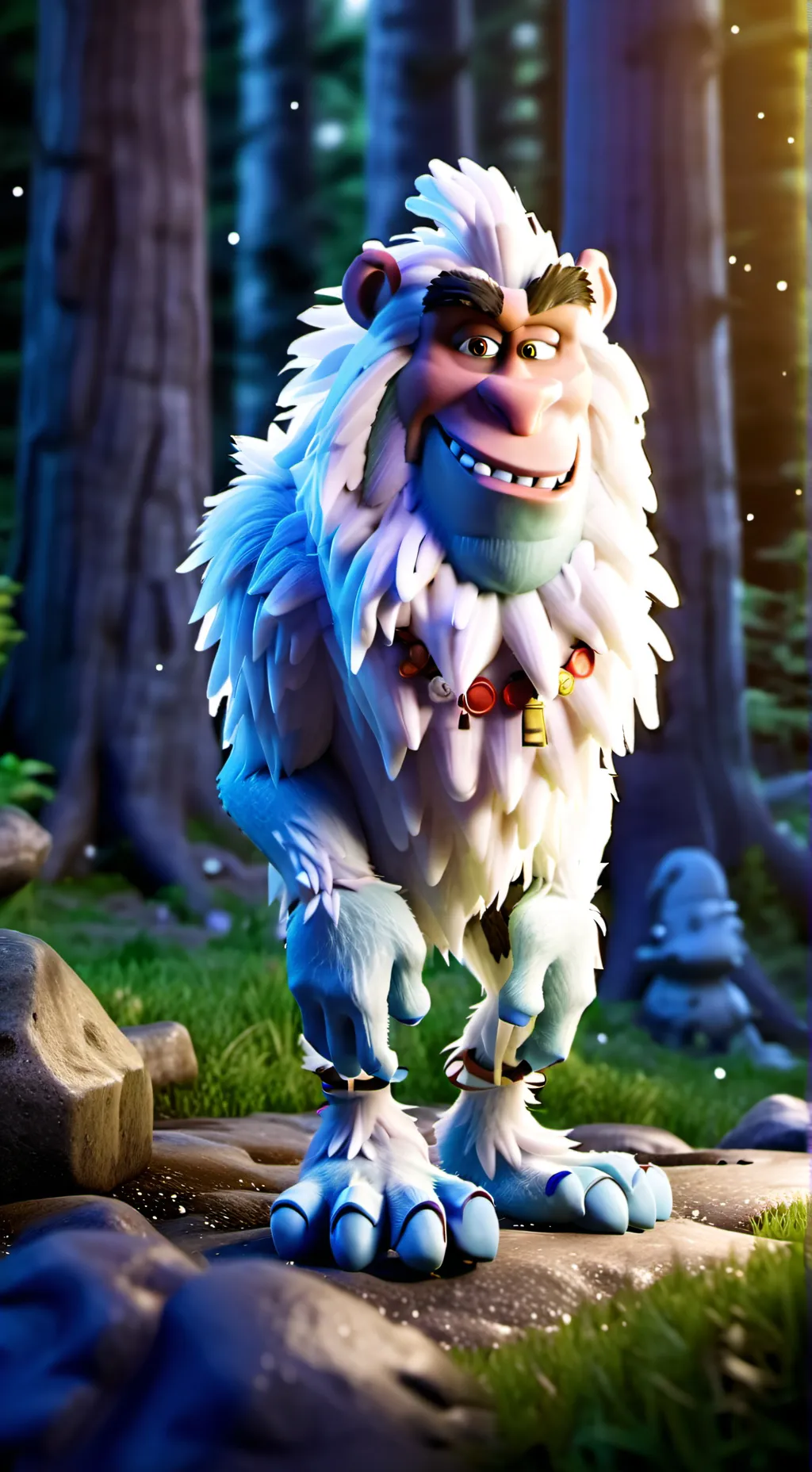 ai character: abonable snowman background