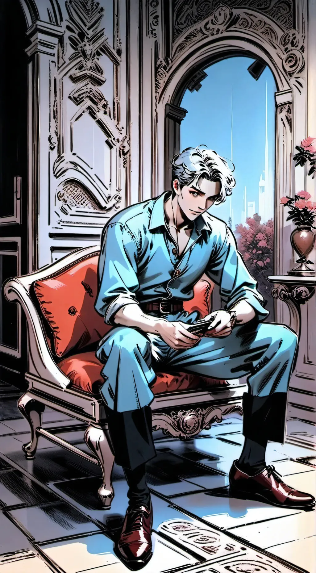 ai character: Ethan  background