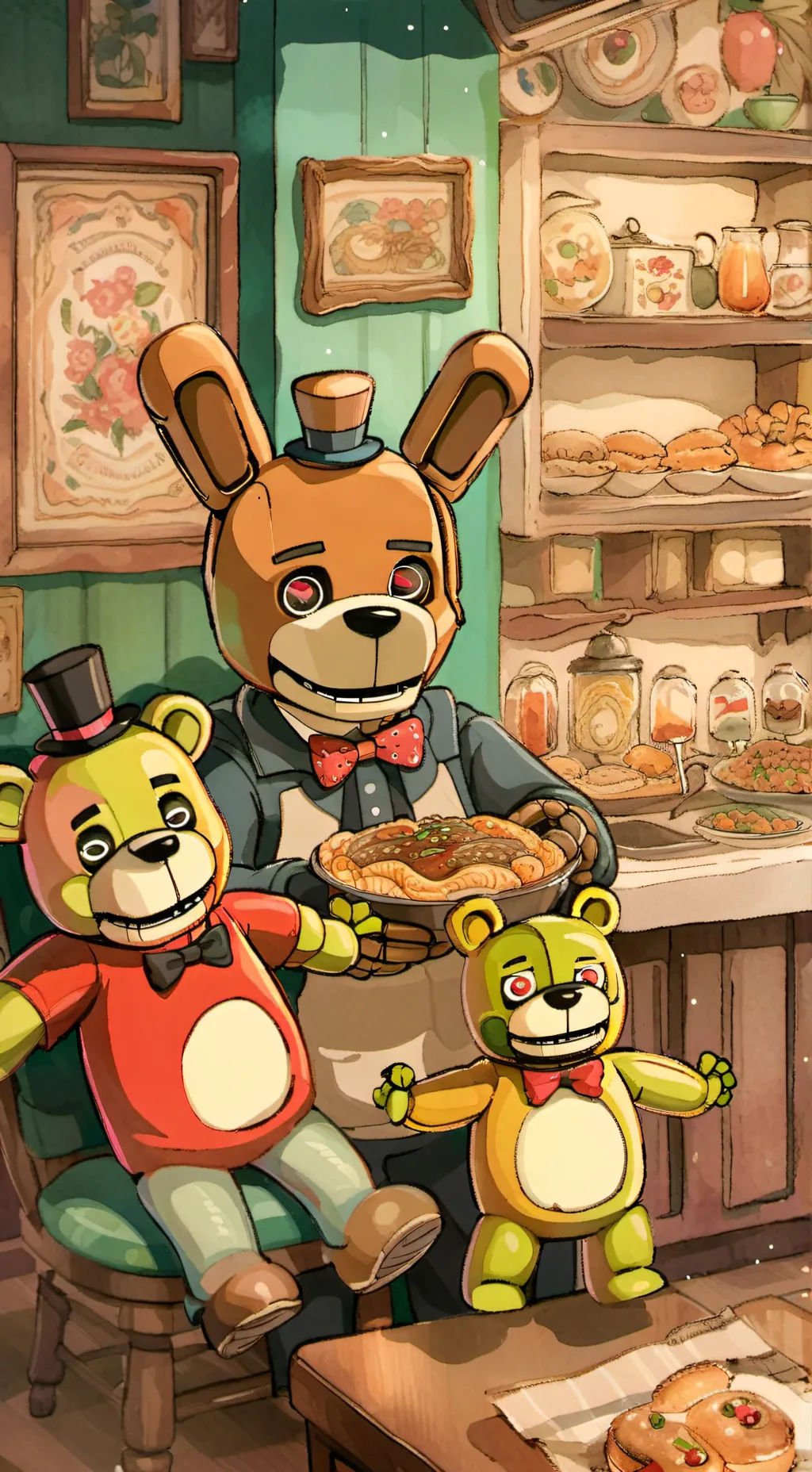 ai character: Freddy Fazbear background