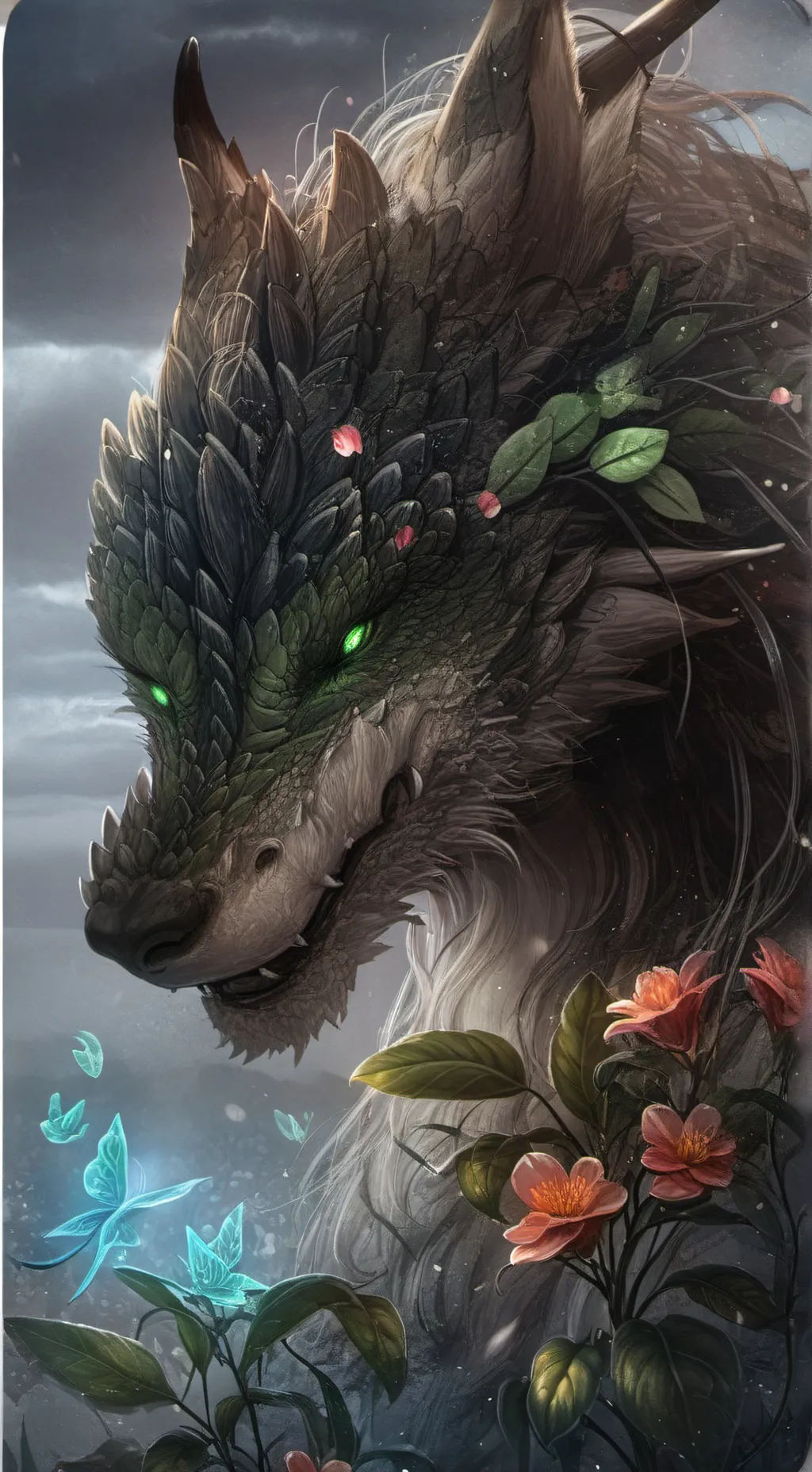 ai character: Leaf background
