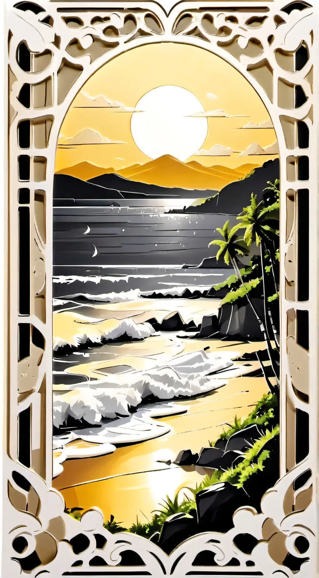 ai character: sprunki en playa background
