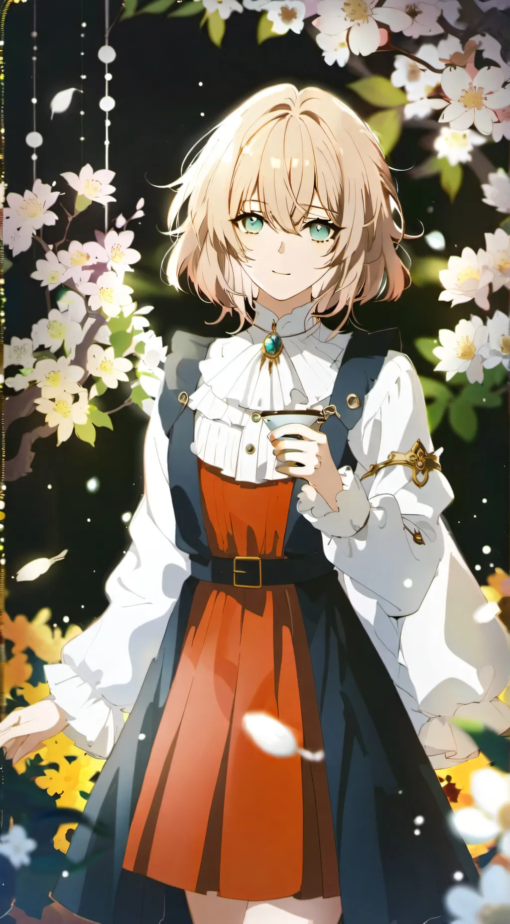 ai character: Violet background