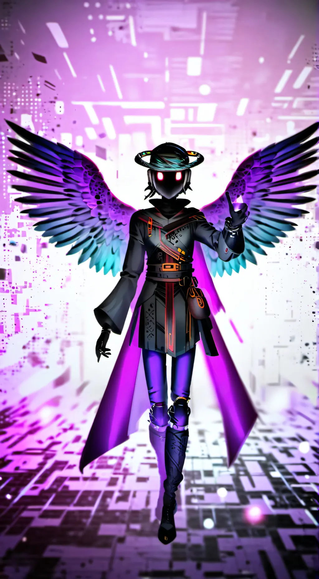 ai character: Glitching Light  background