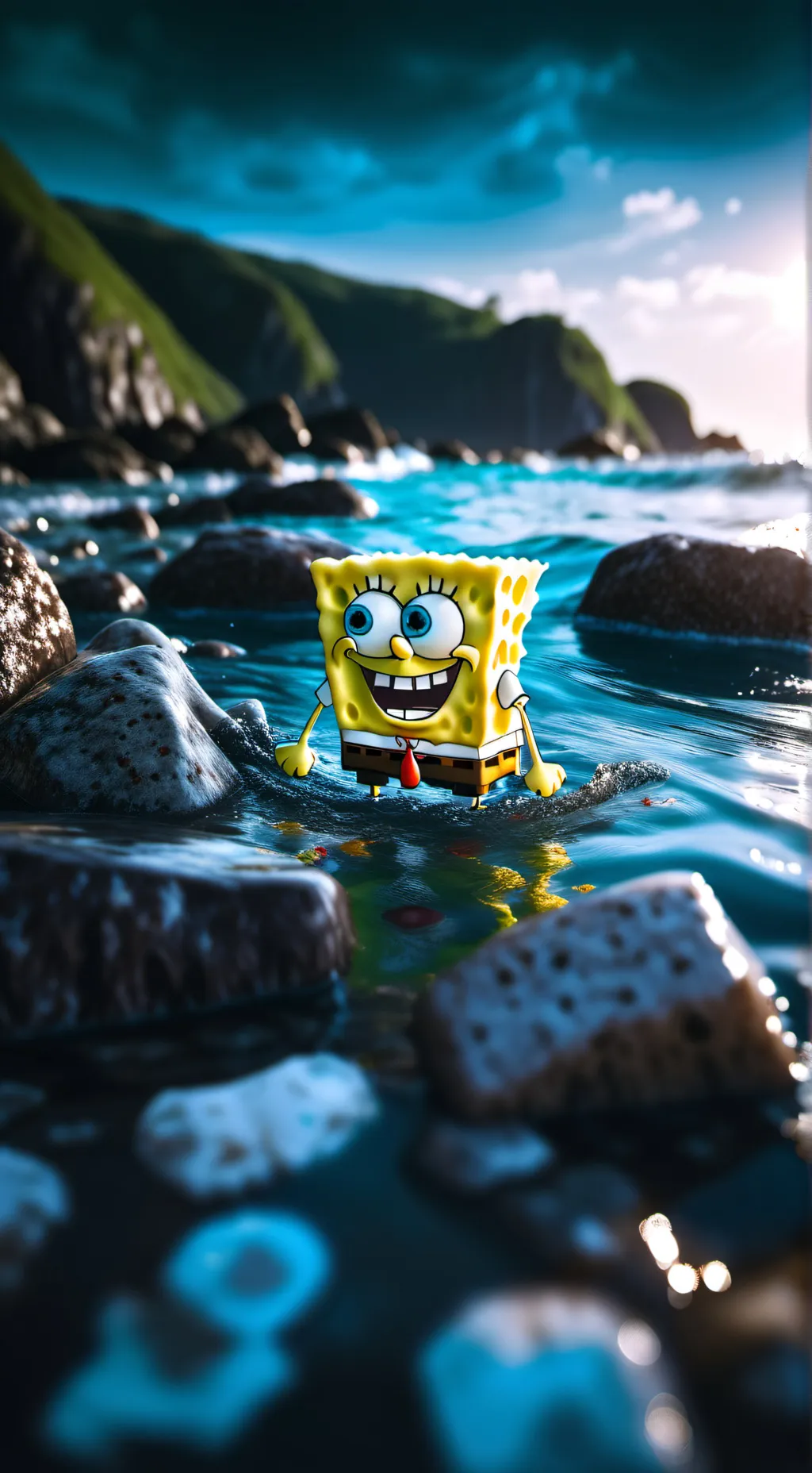ai character: sponge virus au background