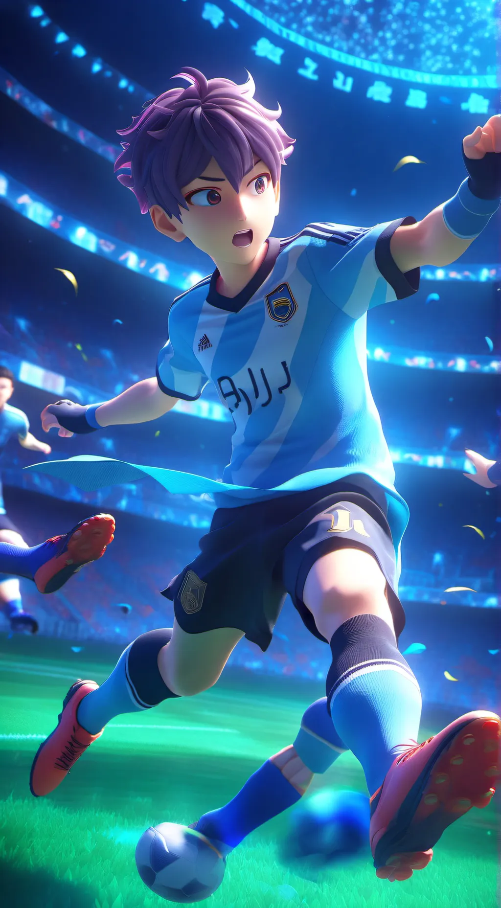 ai character: Sprunki Blue Lock background