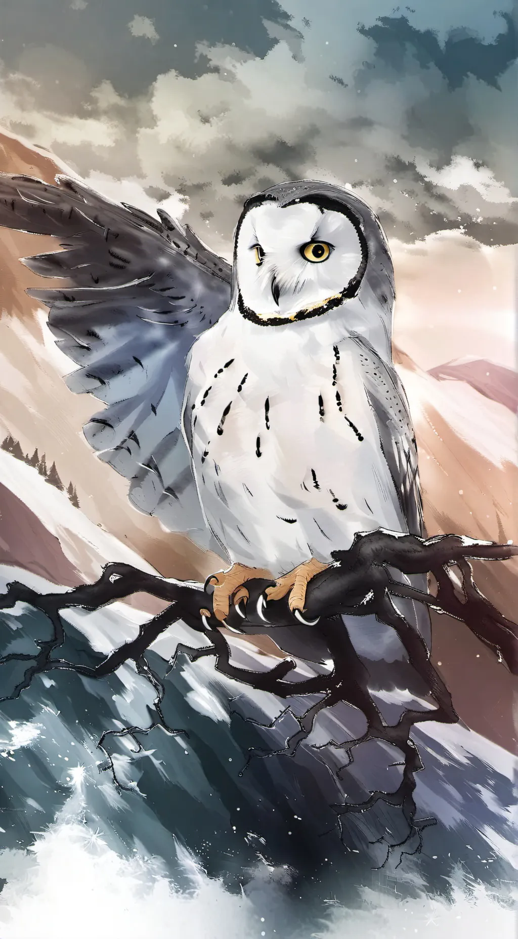 ai character: Hogwarts Hedwig ⚰ background