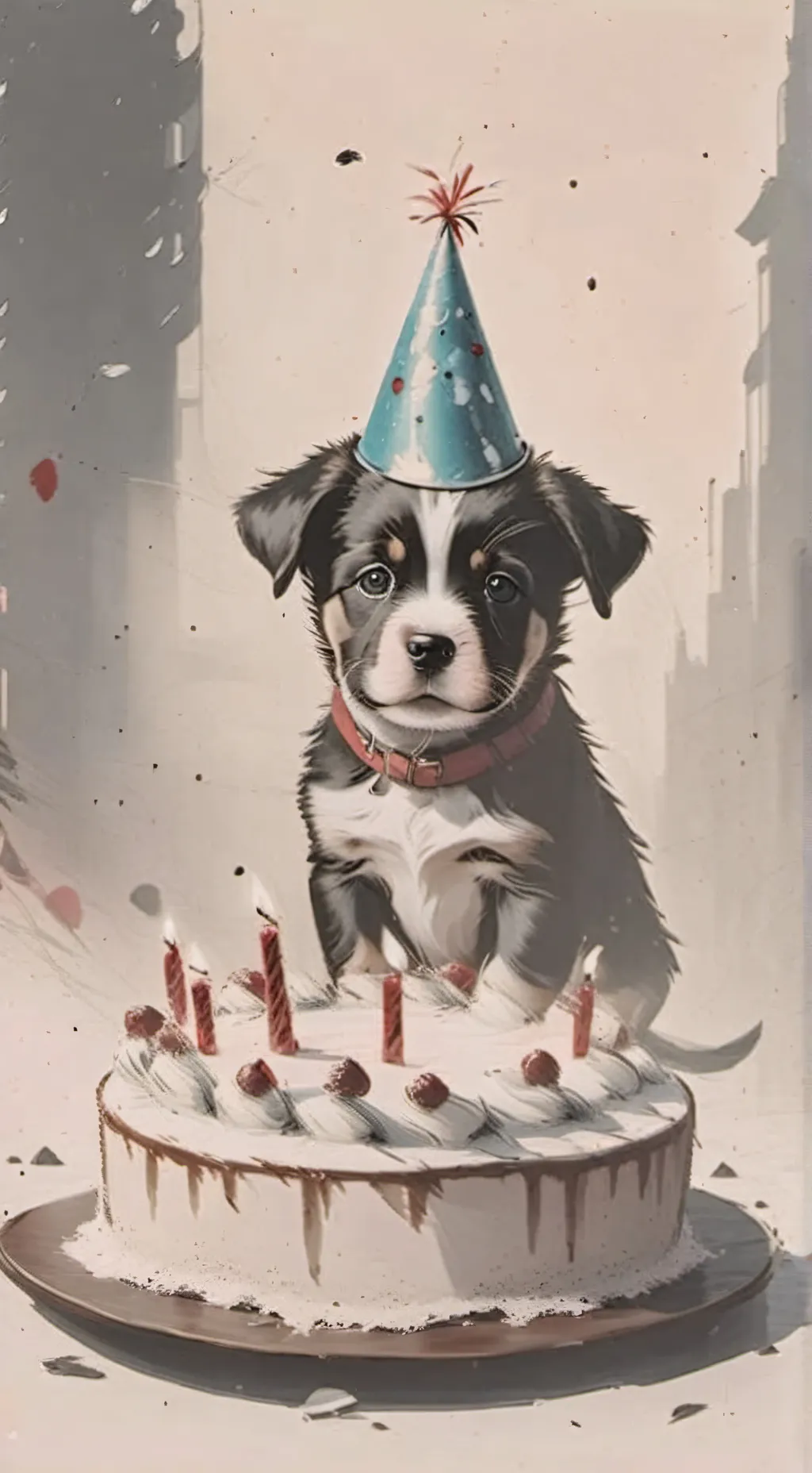 ai character: Sad Puppy background