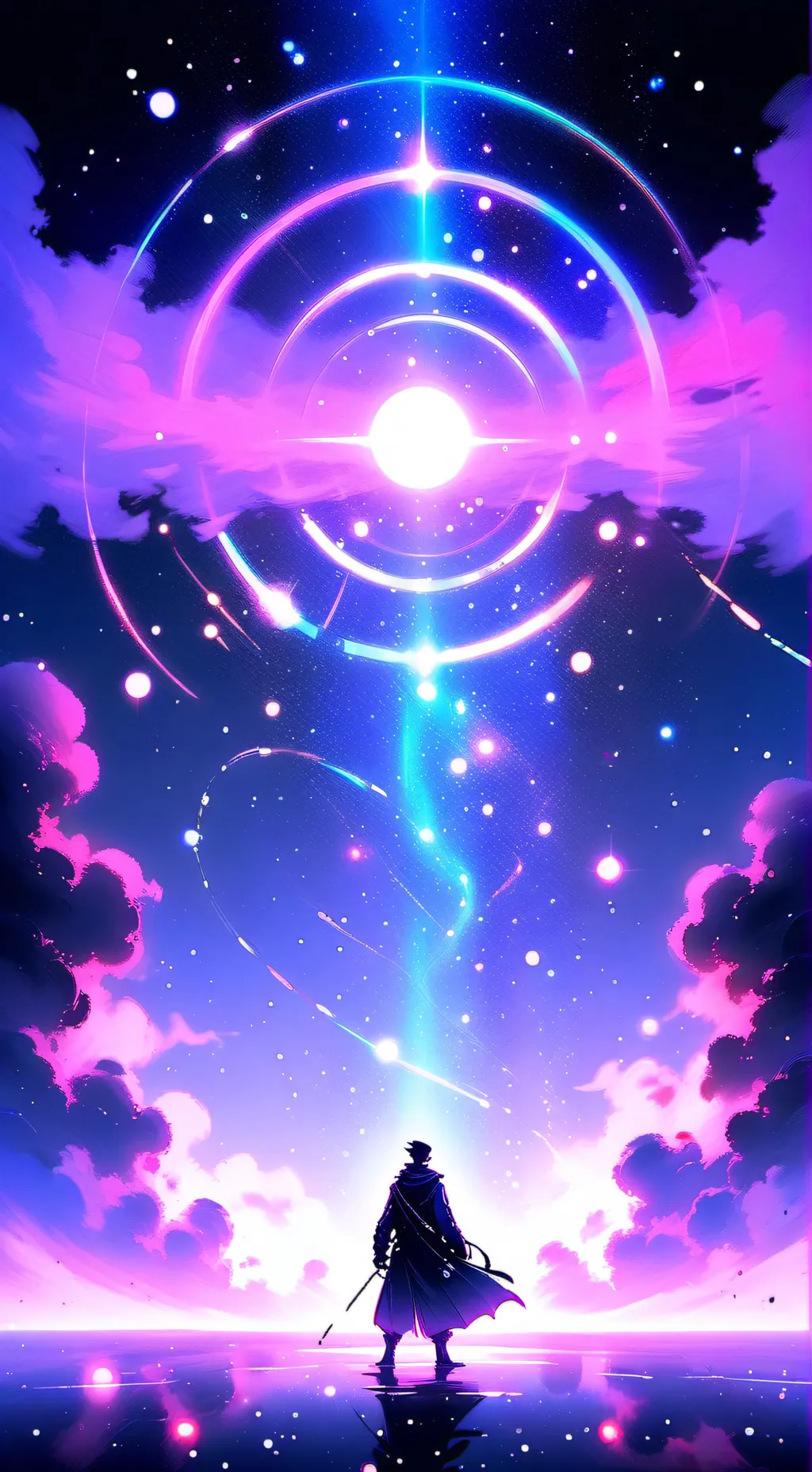 ai character: RadioStatic ❤️💙  background