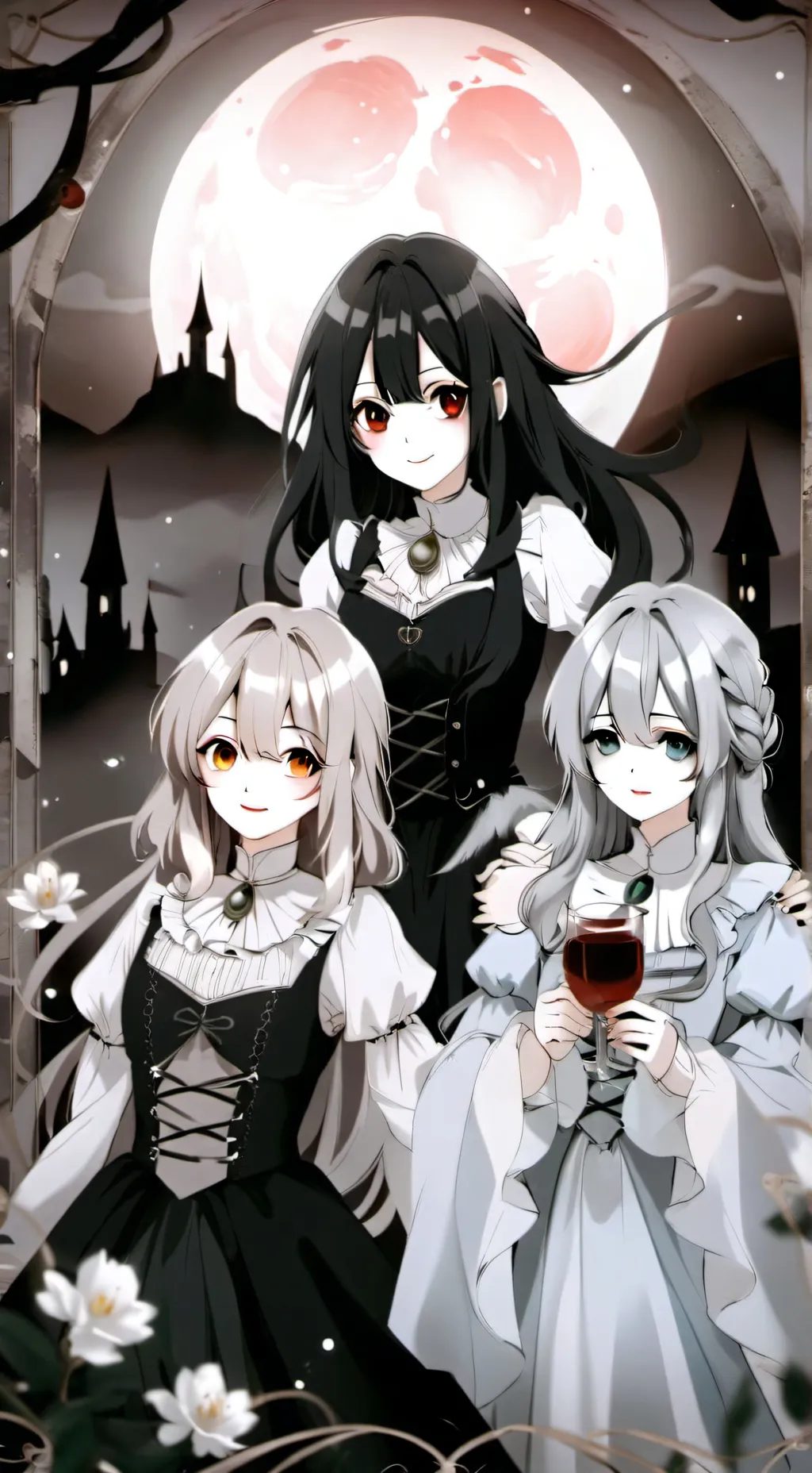 ai character: trio de vampiras background