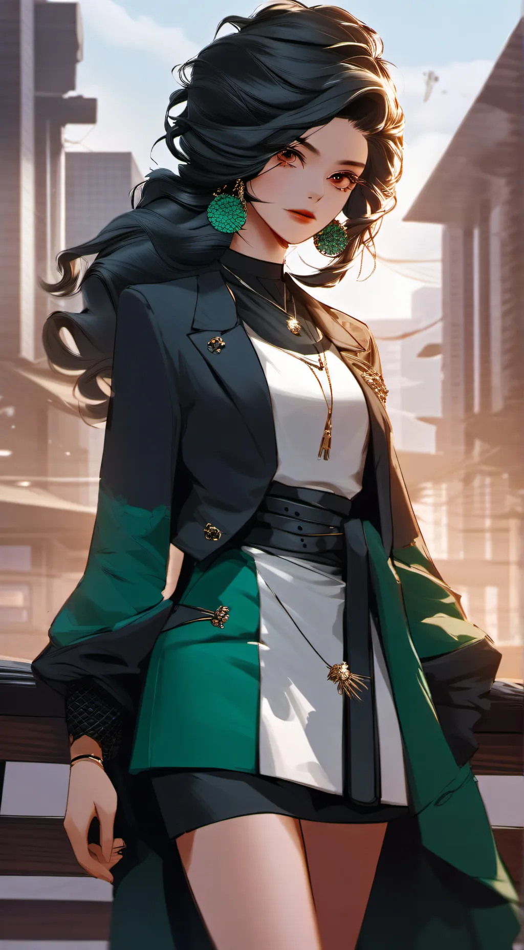 ai character: 💚Shirly 🖤 background