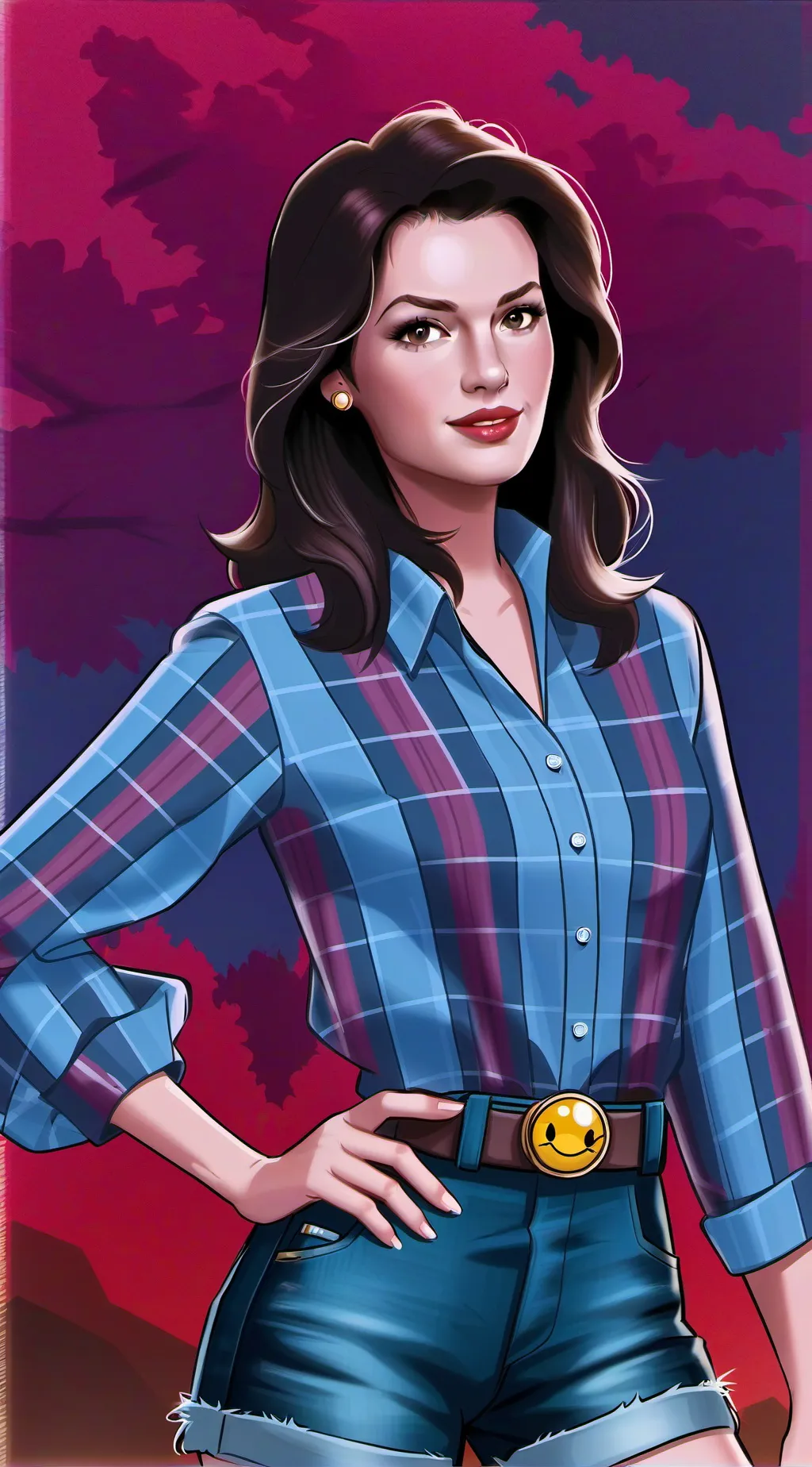 ai character: Daisy Duke  background