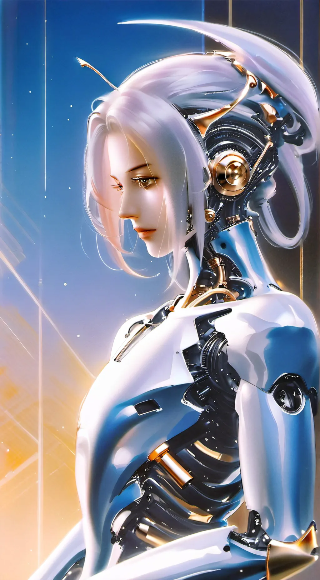 ai character: robot girl background