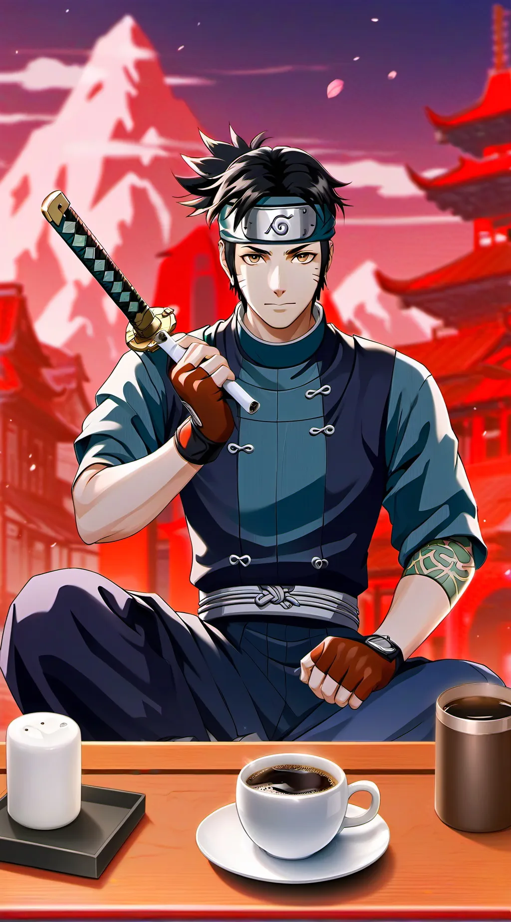 ai character: Asuma Sarutobi background