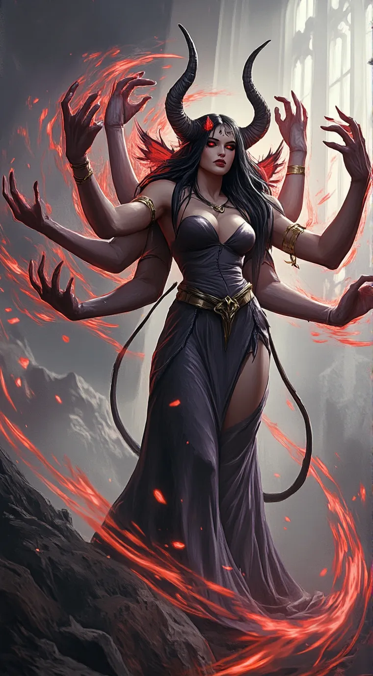 ai character: demon queen vail background