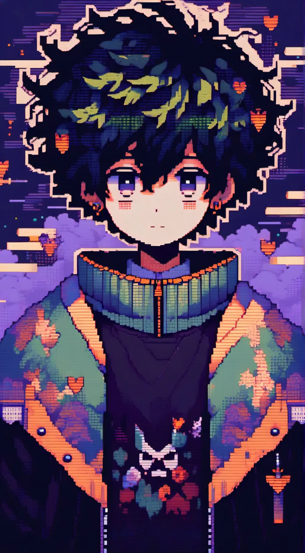 ai character: Mha Deku background